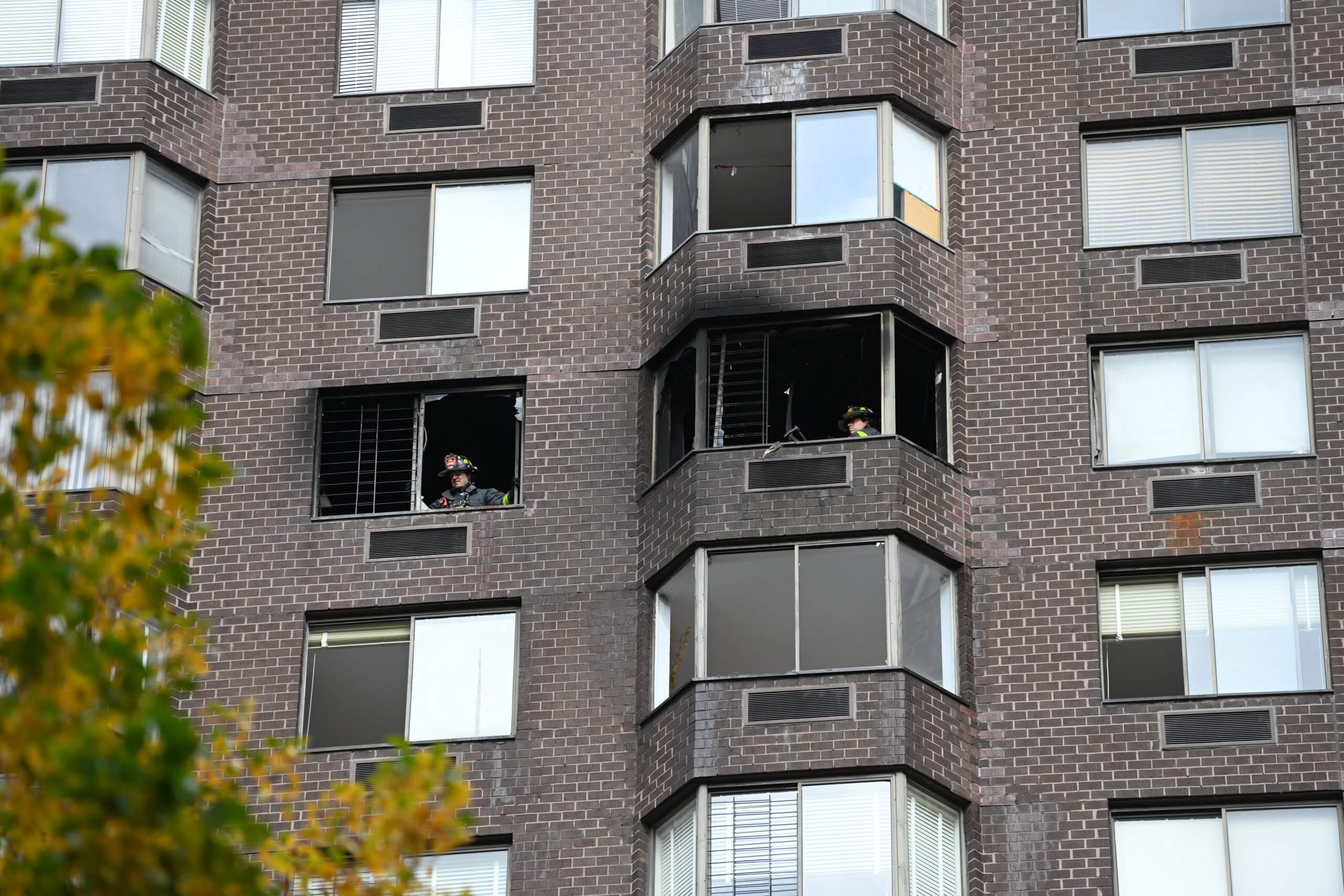 Firefighter inside East Midtown high rise that caught fire
