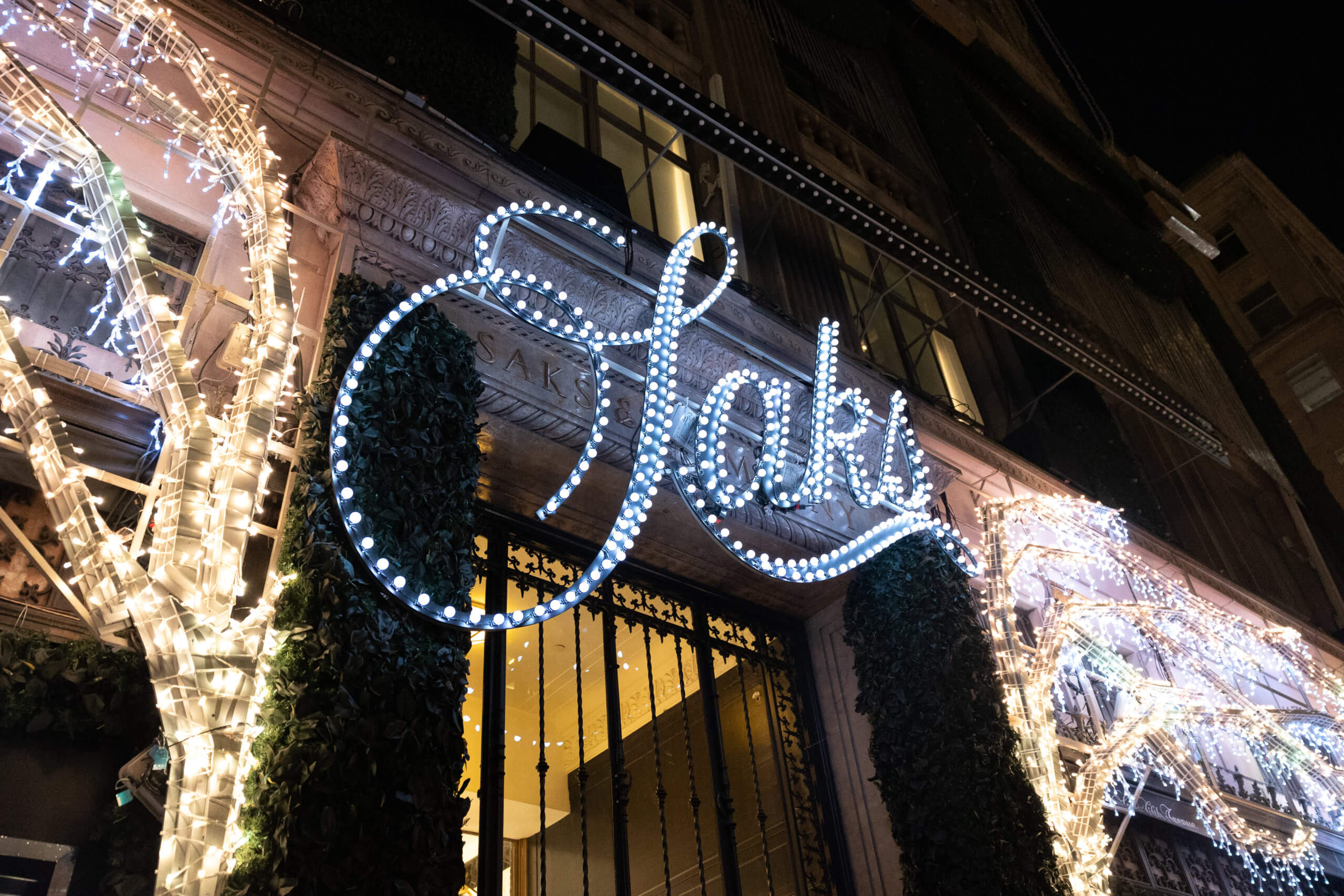 Saks Fifth Avenue window unveiling and light show