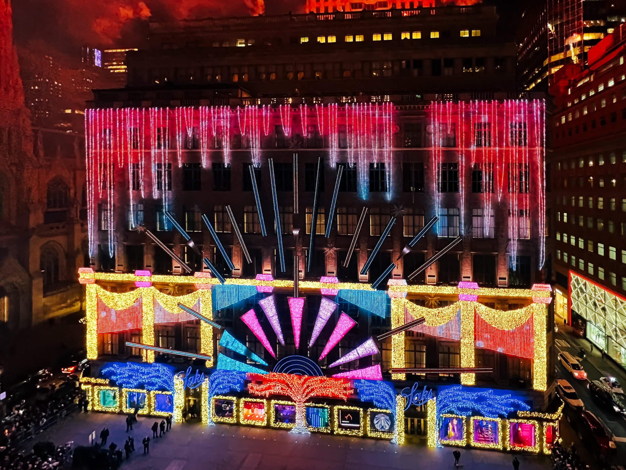 Saks Fifth Avenue window unveiling and light show