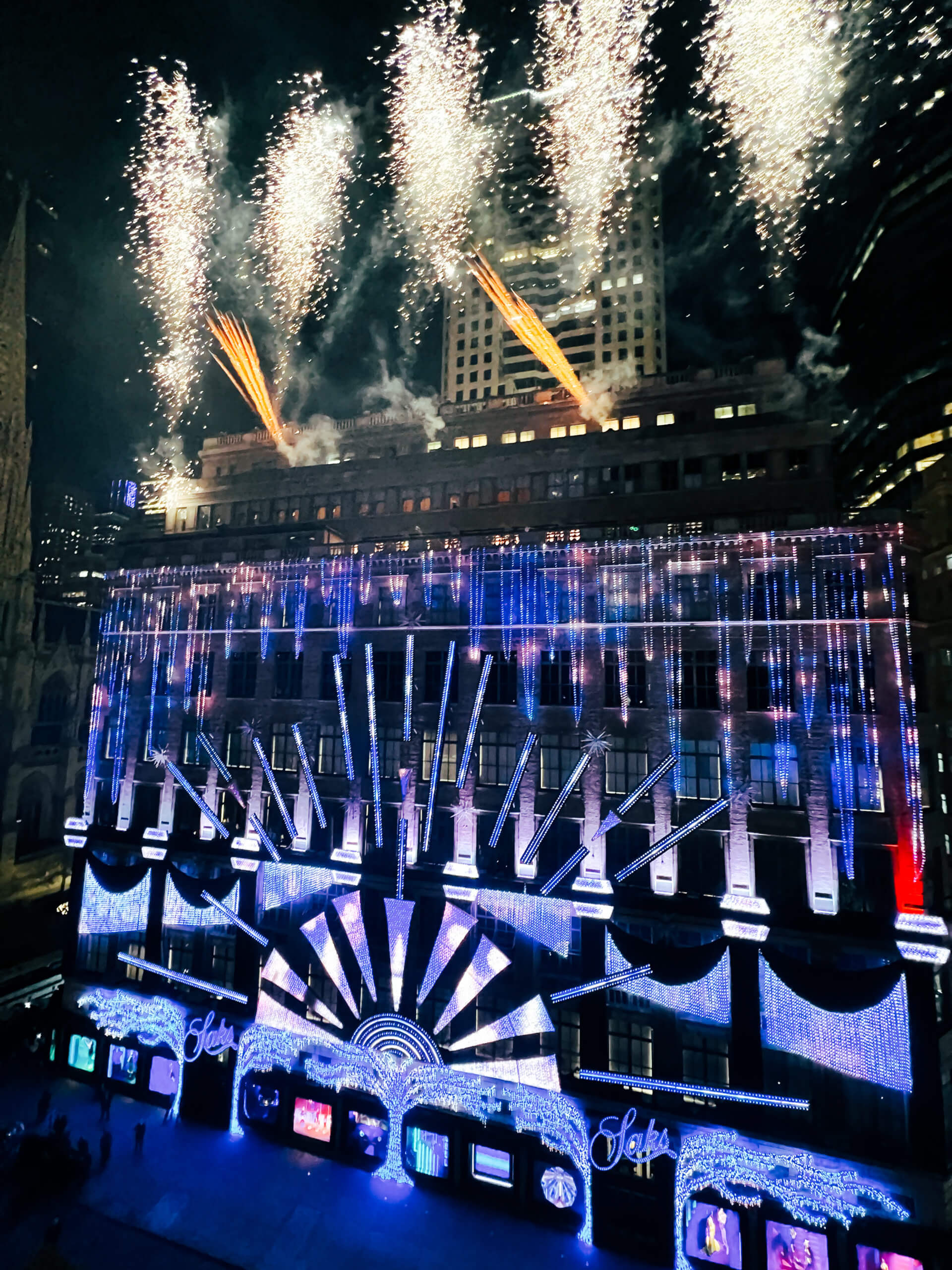 Saks Fifth Avenue window unveiling and light show