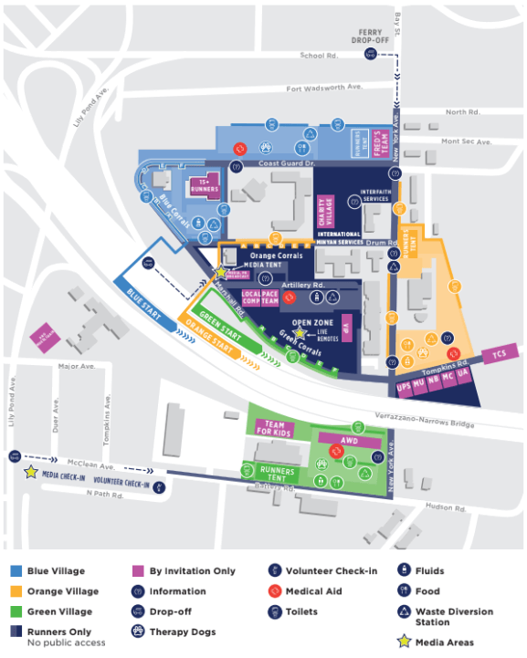 2022 New York City Marathon Start Map