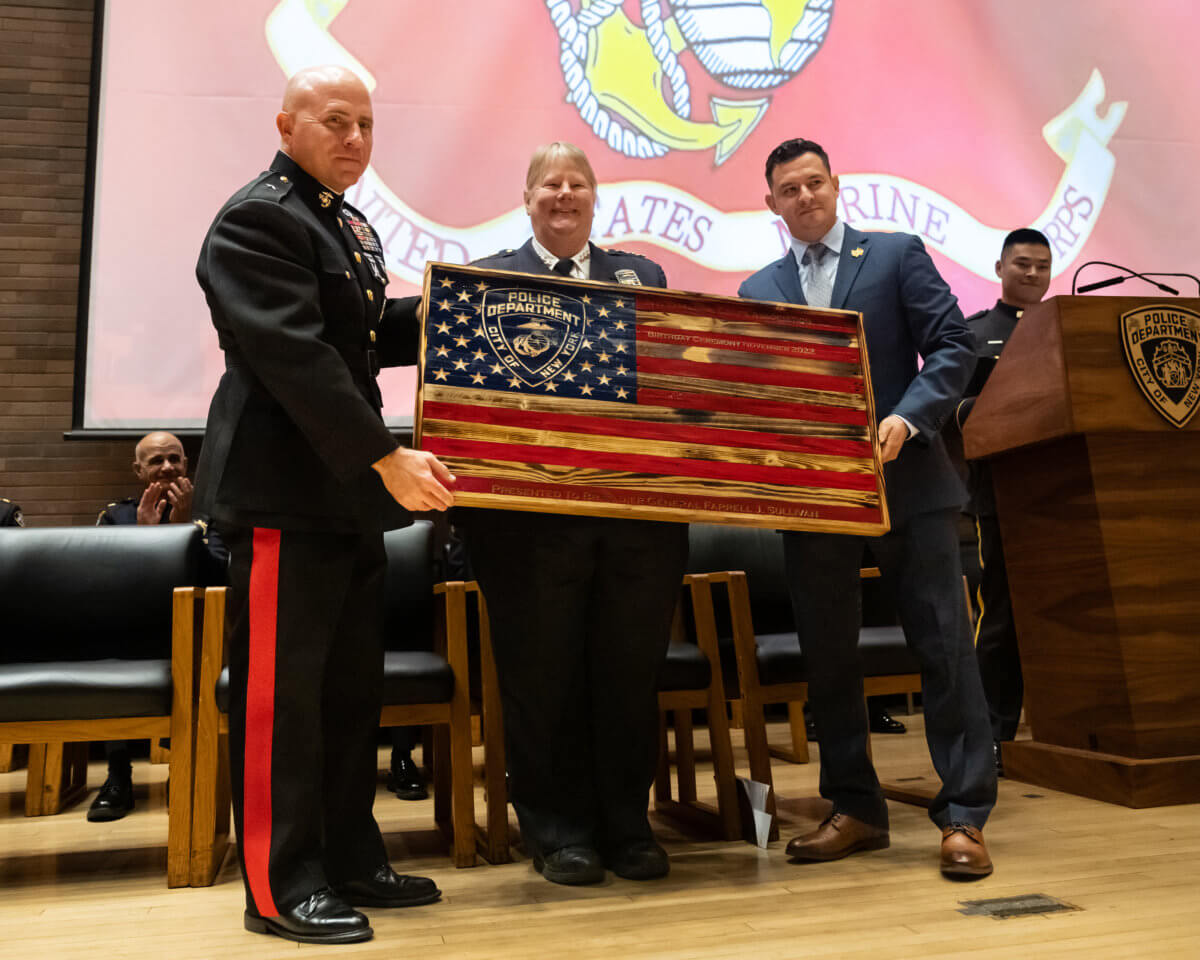 NYPD salutes the Marines