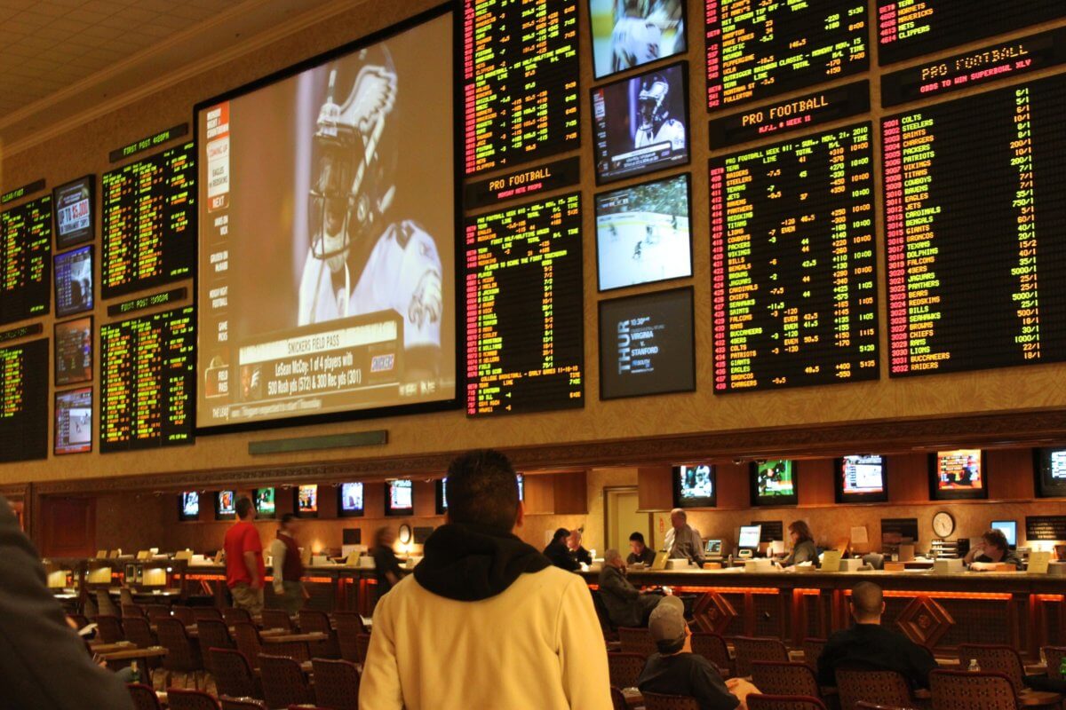 A betting odds board in New York