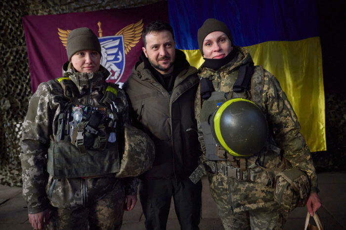Ukraine President Zelensky in Donbass region