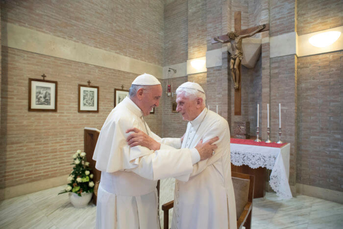 Pope Francis with Pope Benedict