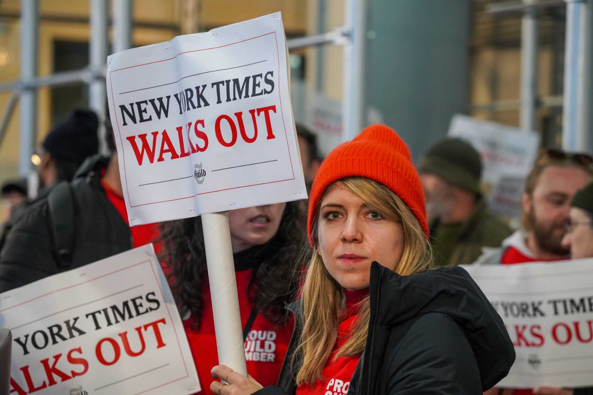 'Time to pay me, Gray Lady': New York Times employees strike for the first time in 40 years 9