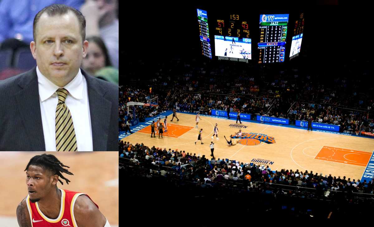 Head coach Tom Thibodeau (top left) benched Knicks' Cam Reddish (bottom left) amid declining production from the forward.