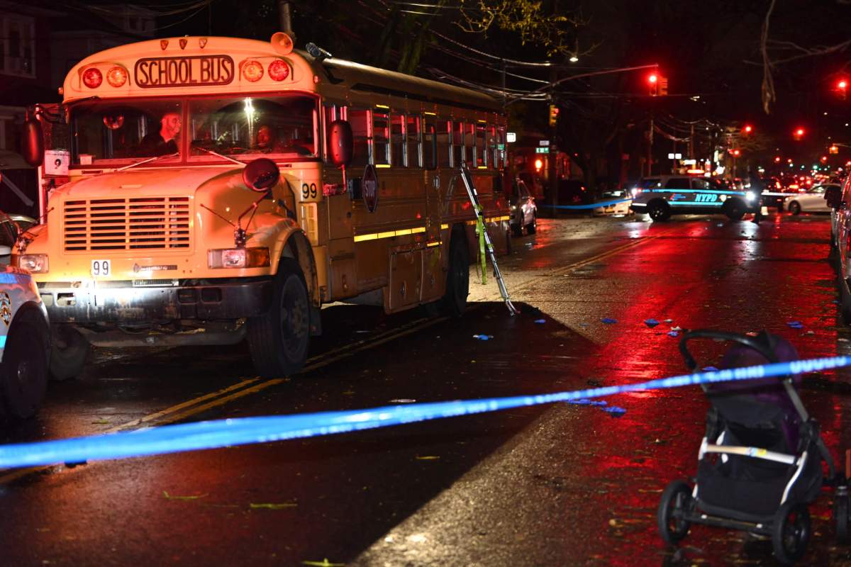 Police are looking for a driver who injured five people — including four small children — in a Brooklyn hit-and-run on Wednesday evening.