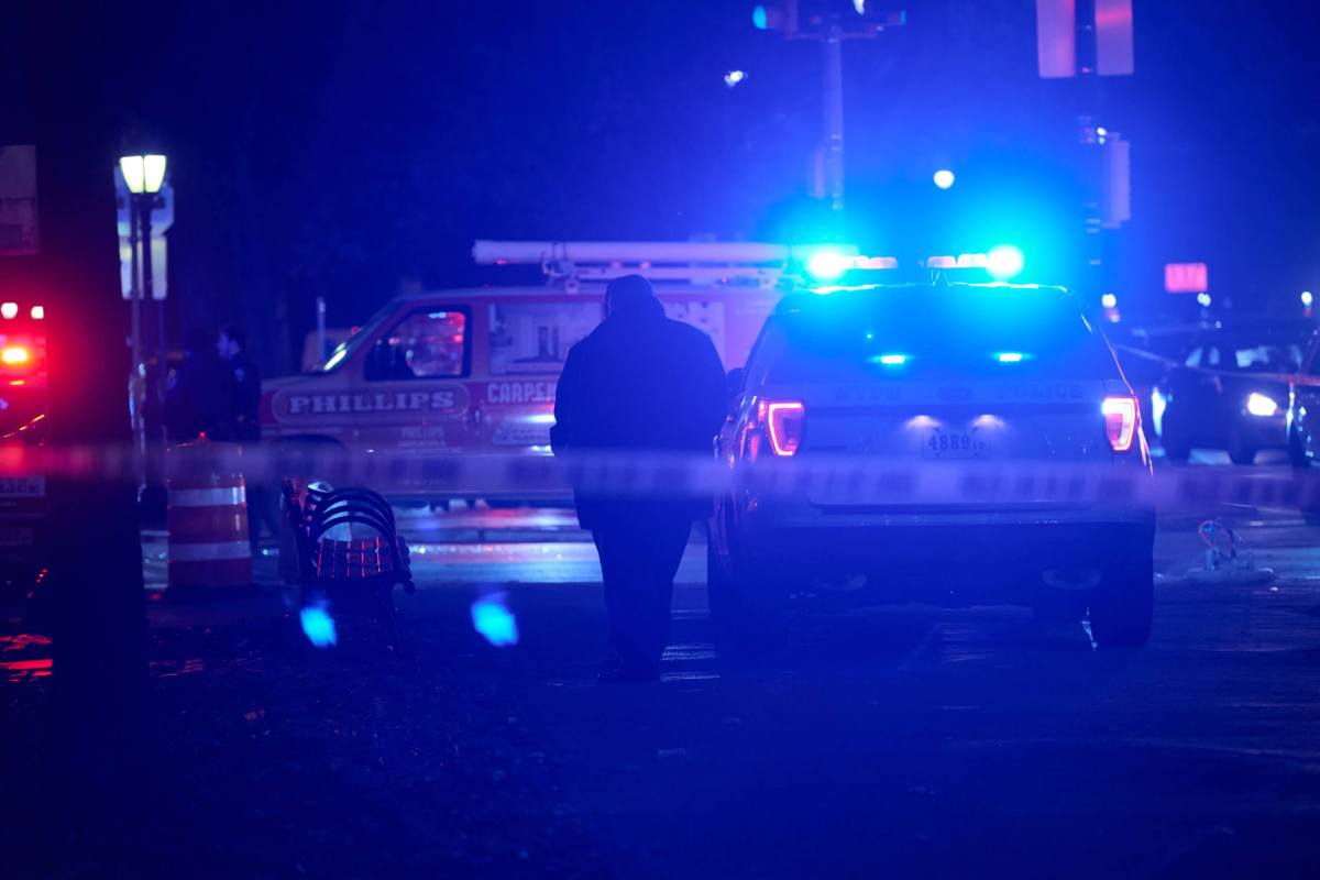 Cops at the scene of a Brooklyn shooting