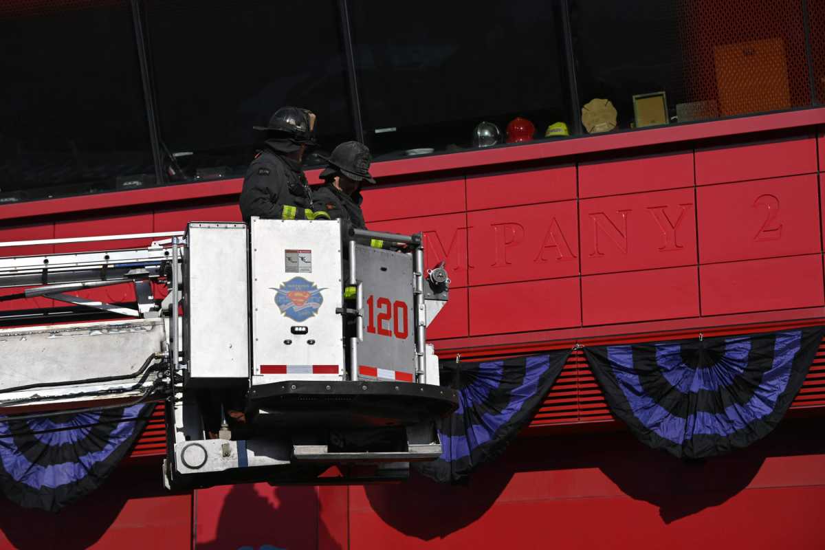 Brooklyn bunting ceremony for fallen firefighter