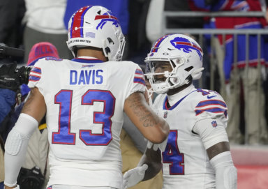 Stefon Diggs and Gabe Davis of the Buffalo Bills