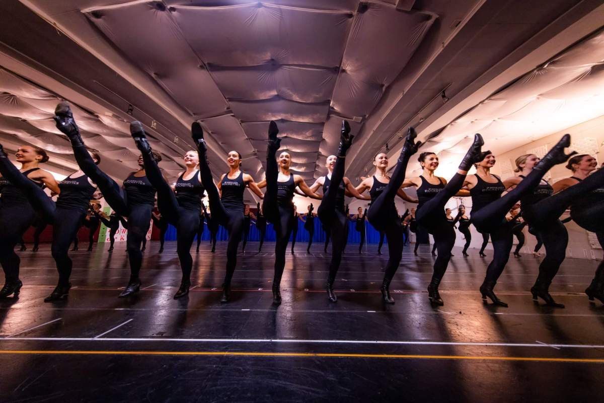 The Radio City Rockettes rehearsing