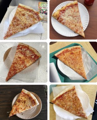 pizza slices compiled into one image