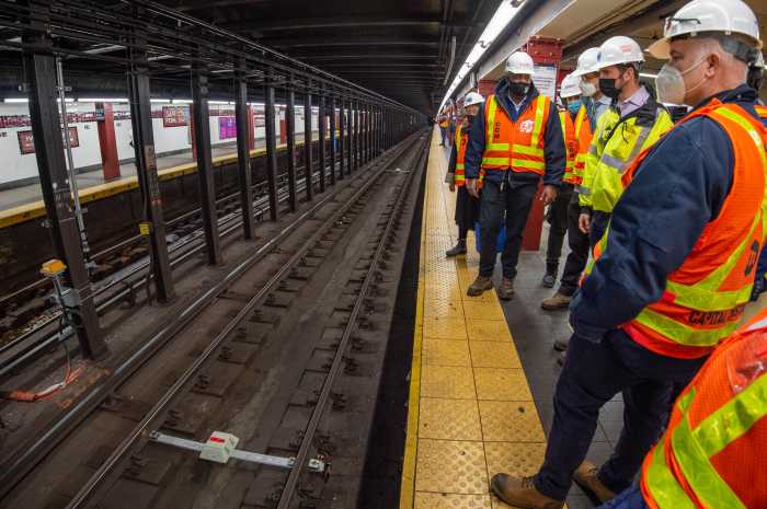 Transit workers on the job