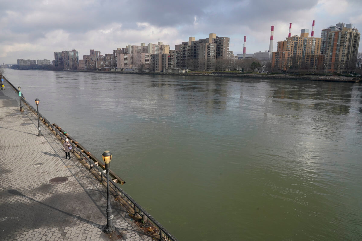 East River, a lovely shade of green