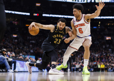 Knicks Quentin Grimes guards Fred Van Vleet