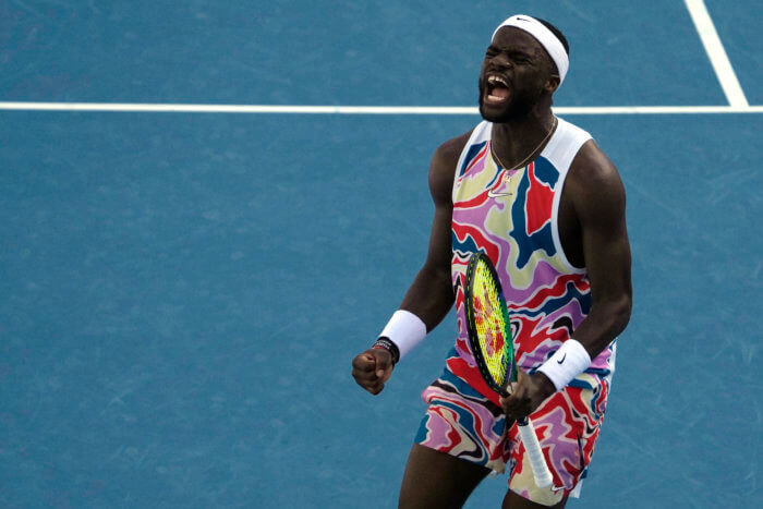 Frances Tiafoe wins his first round match at the Australian Open
