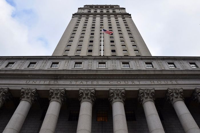 The Thurgood Marshall federal courthouse in lower Manhattan, where Apex was sued for allegedly allowing lead contaminations in several buildings.