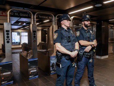 NYPD officers in subways