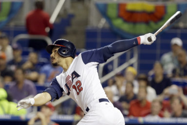 Nolan Arenado plays for the USA in the World Baseball Classic