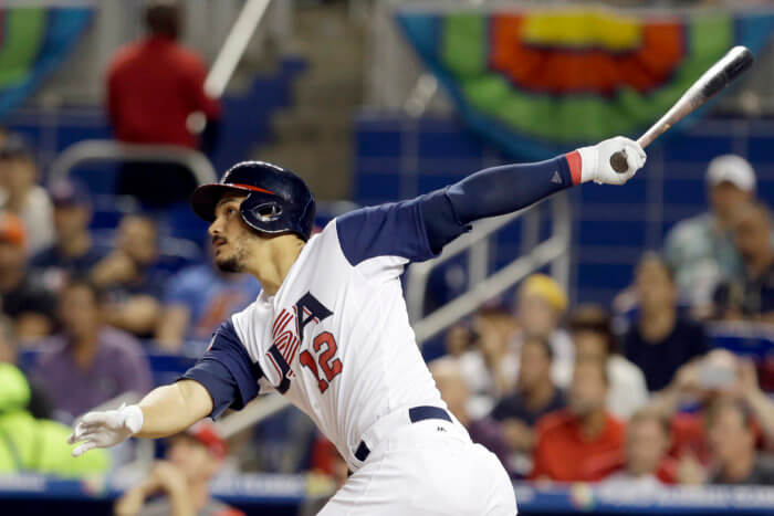 Nolan Arenado plays for the USA in the World Baseball Classic