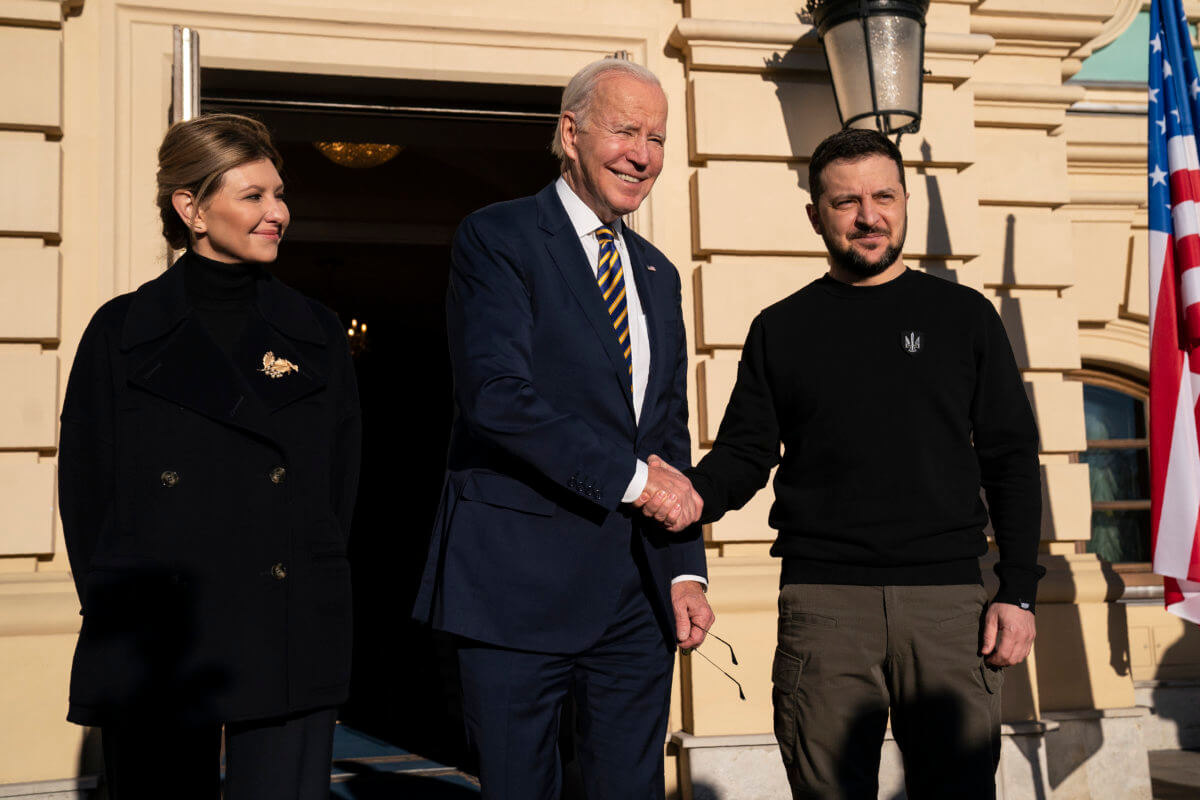 President Biden and Volodymyr Zelenskyy in Kyiv, Ukraine
