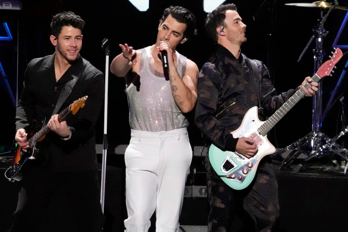 Nick Jonas, from left, Joe Jonas and Kevin Jonas of the Jonas Brothers