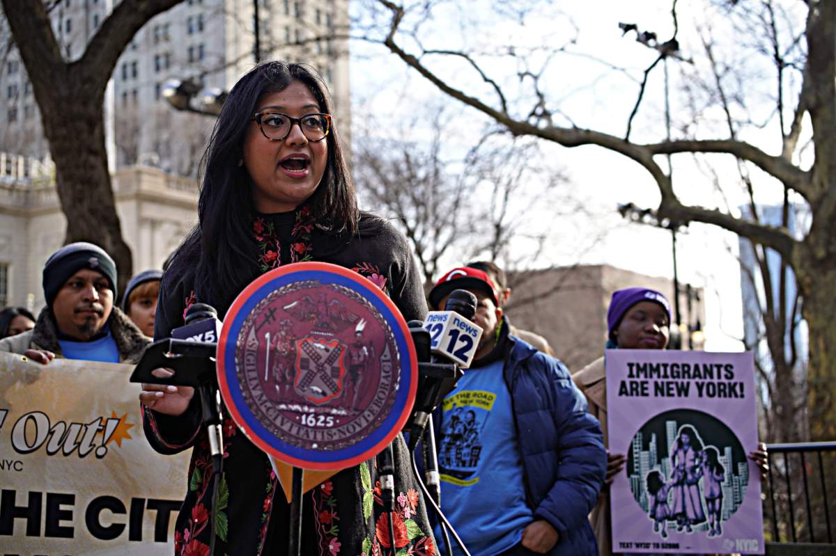 City Council Member Shahana Hanif, who introduced migrant crisis bill