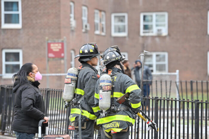 Firefighters at Brooklyn NYCHA complex