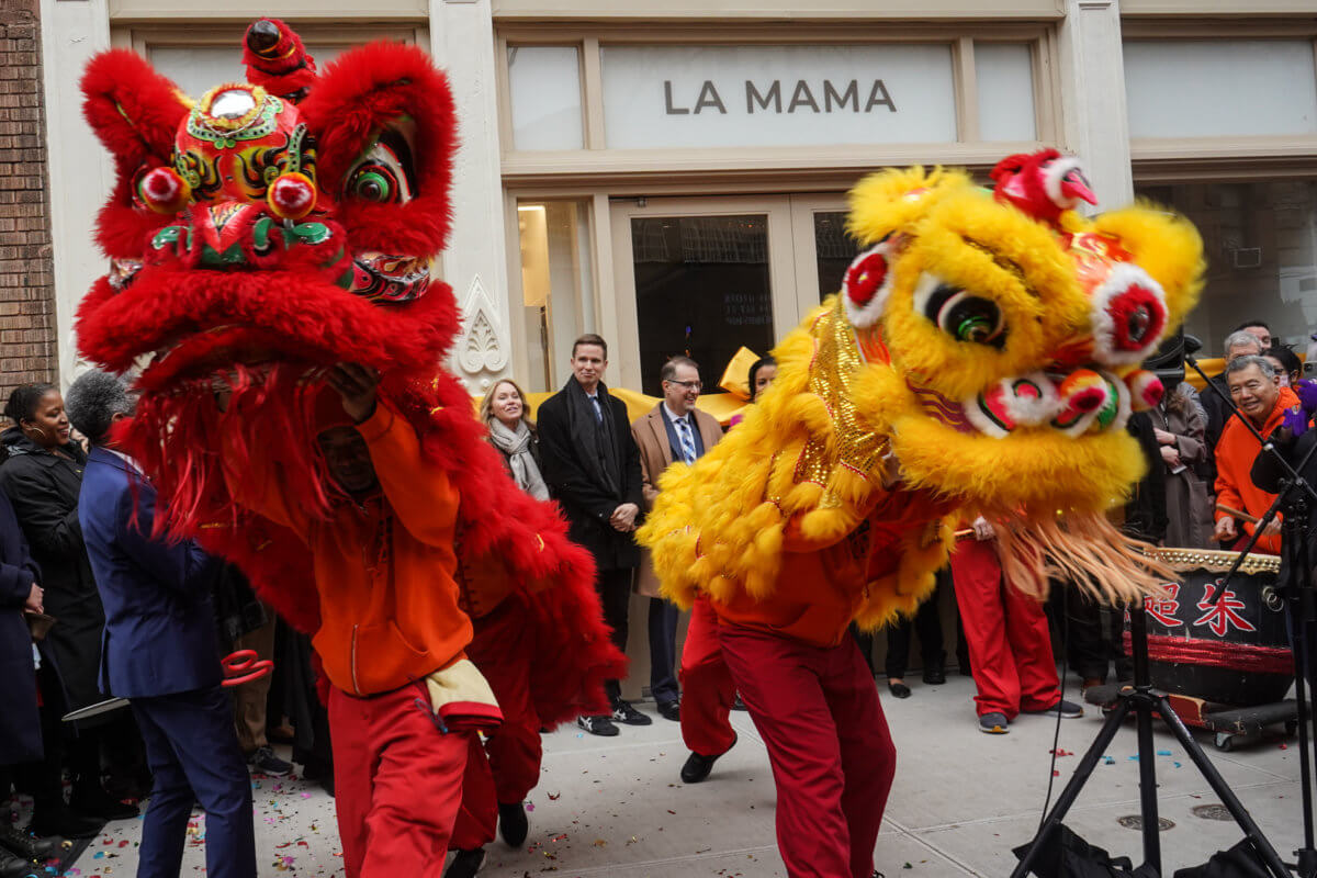 Lion dancers are also part of the celebration.
