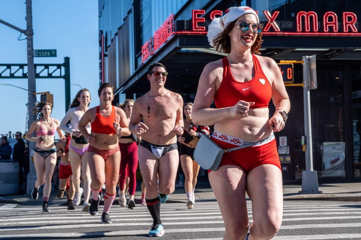 Runners strip down for charity during Cupid's Undie Run