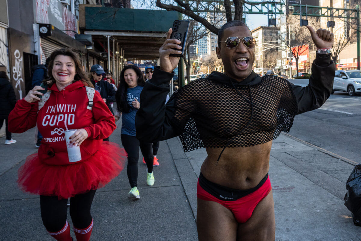 Runners strip down for charity during Cupid's Undie Run