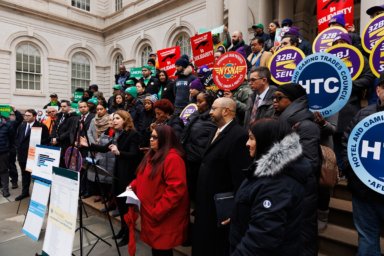 City Hall rally for bill to increase hospital price transparency in NYC