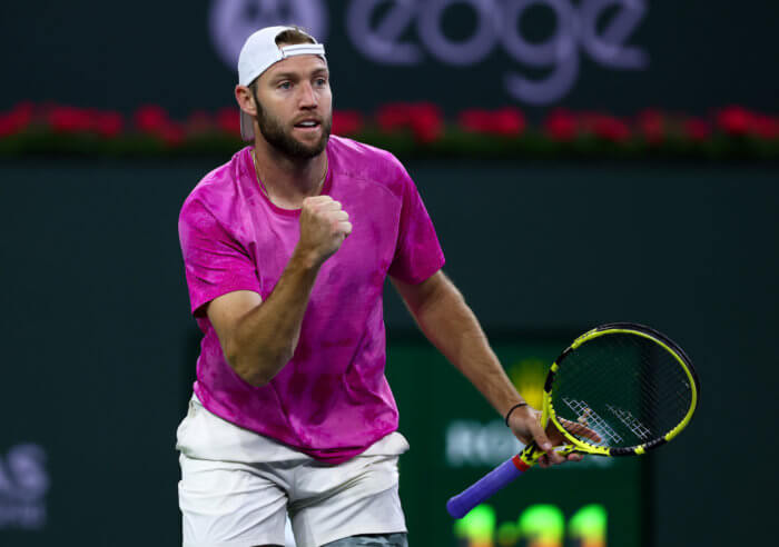 Jack Sock competes at Indian Wells back in 2022