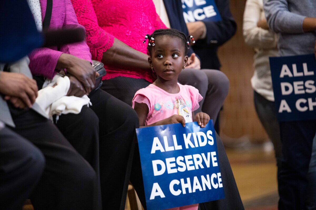NYC public school student at education budget rally