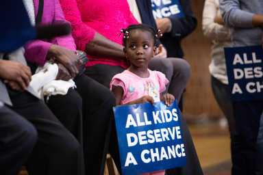 NYC public school student at education budget rally