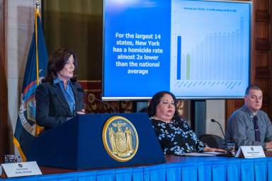 Governor Kathy Hochul speaks about bail reform