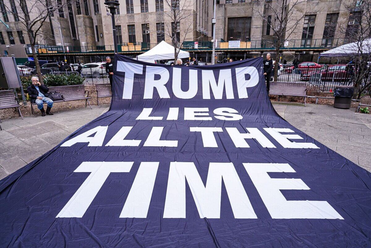 Trump opponents protest in Lower Manhattan