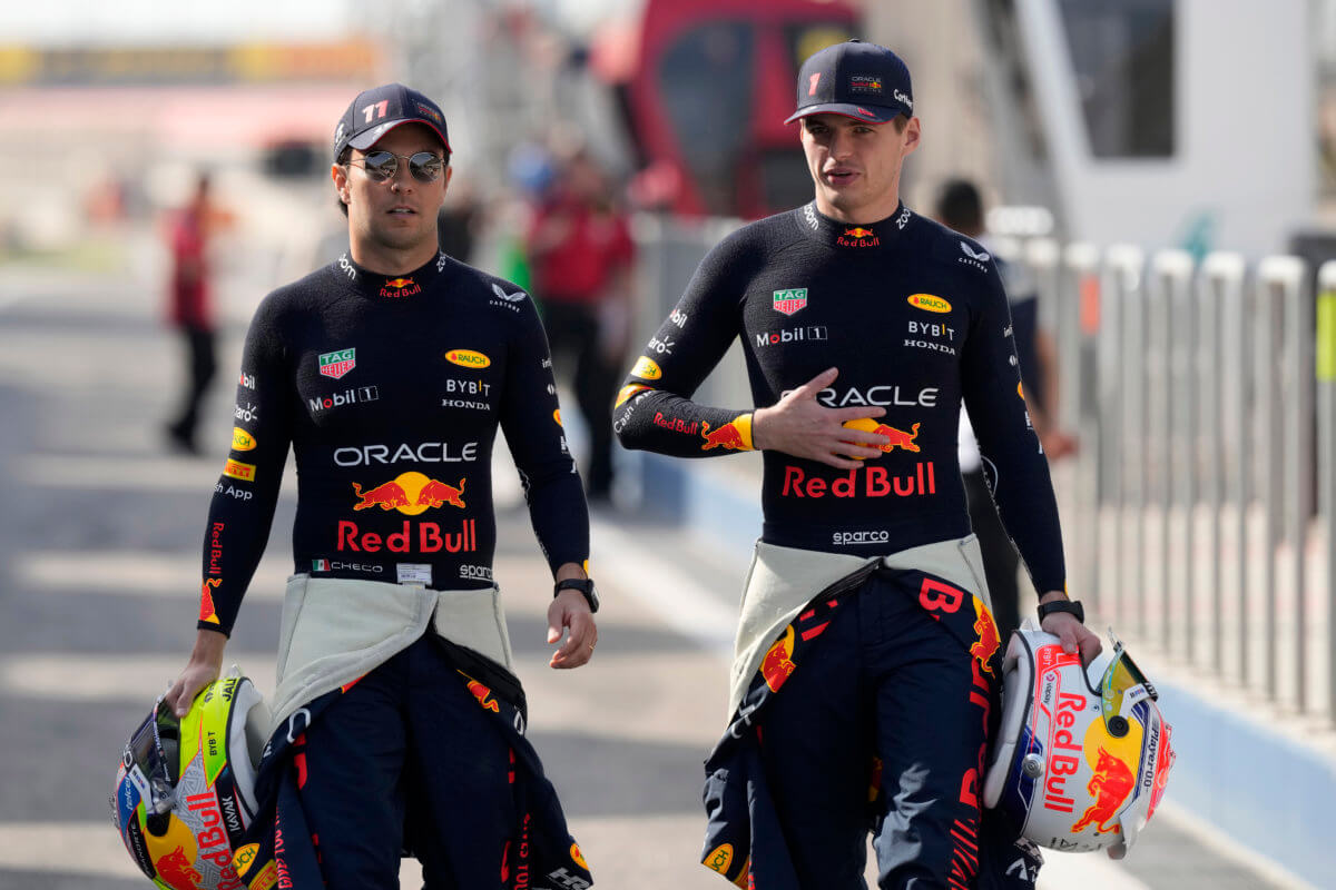 Max Verstappen and Sergio Perez prepare for the Bahrain Grand Prix