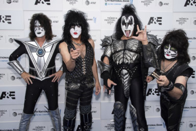Members of the band Kiss, from left, Tommy Thayer, Paul Stanley, Gene Simmons and Eric Singer