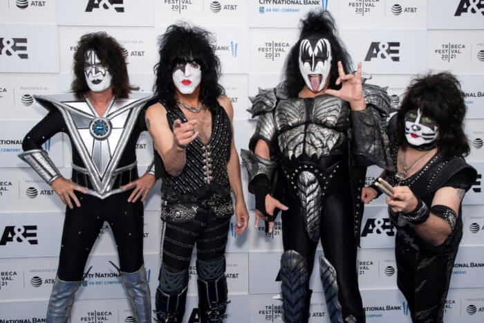 Members of the band Kiss, from left, Tommy Thayer, Paul Stanley, Gene Simmons and Eric Singer