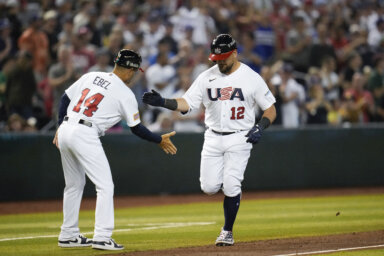 Kyle Schwarber homers for Team USA in the World Baseball Classic