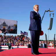 Former president Donald Trump at Waco rally