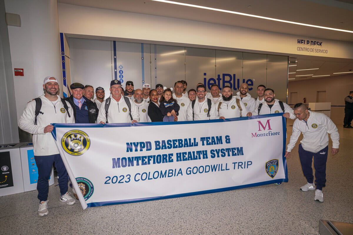 NYPD baseball team travels to Colombia to engage in ball and donate athletics devices