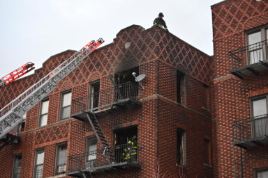 Brooklyn building after a two-alarm fire