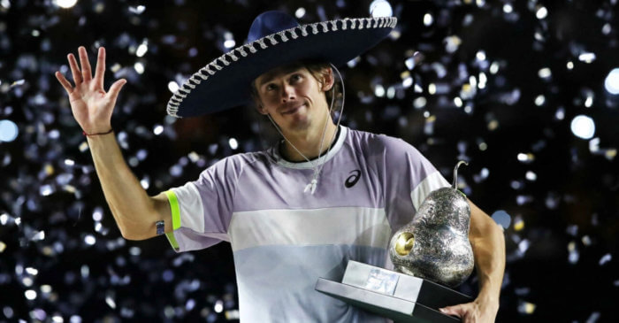 Alex De Minaur celebrates his victory over Tommy Paul