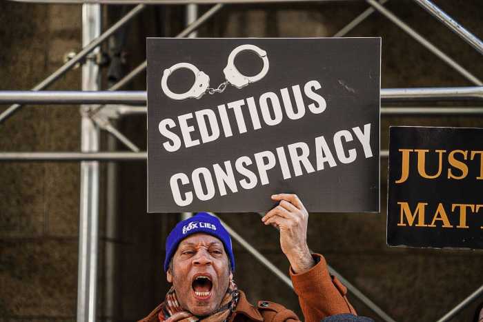 Protest over impending Trump indictment