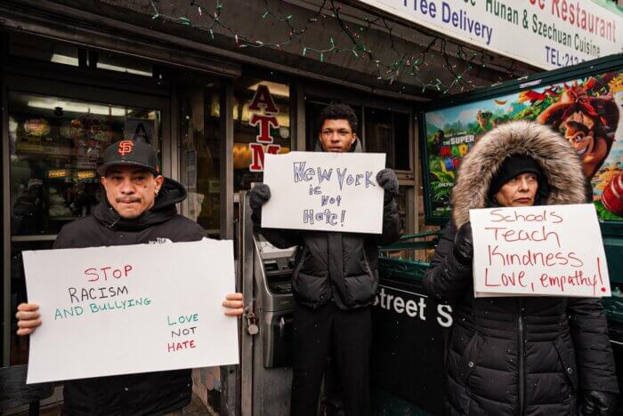 A community holds a rally after a teen was brutally attacked in the subway.