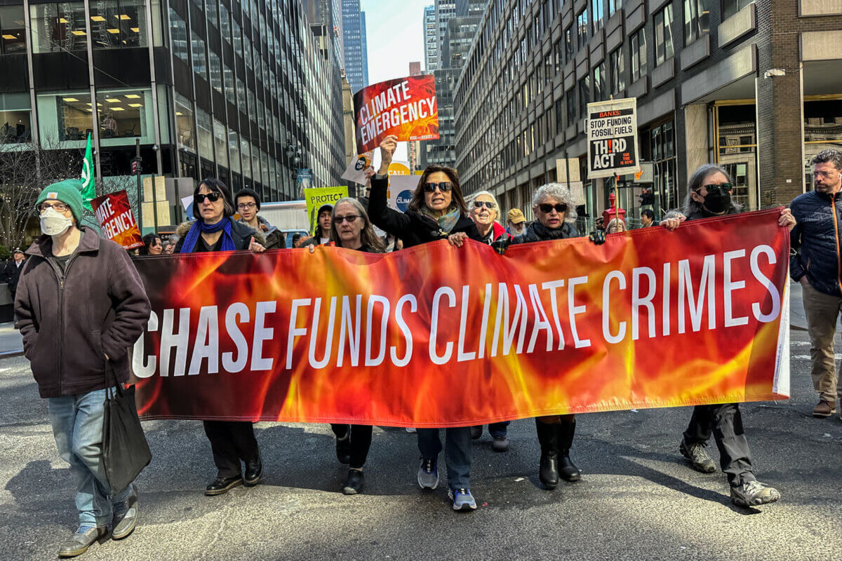 Marching to Chase headquarters.