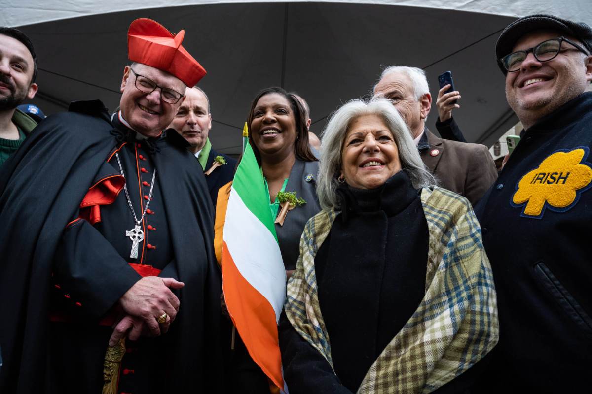 Cardinal Dolan holds court on St. Patrick's Day for NY State Attorney Tish James and members of the NYC Council
